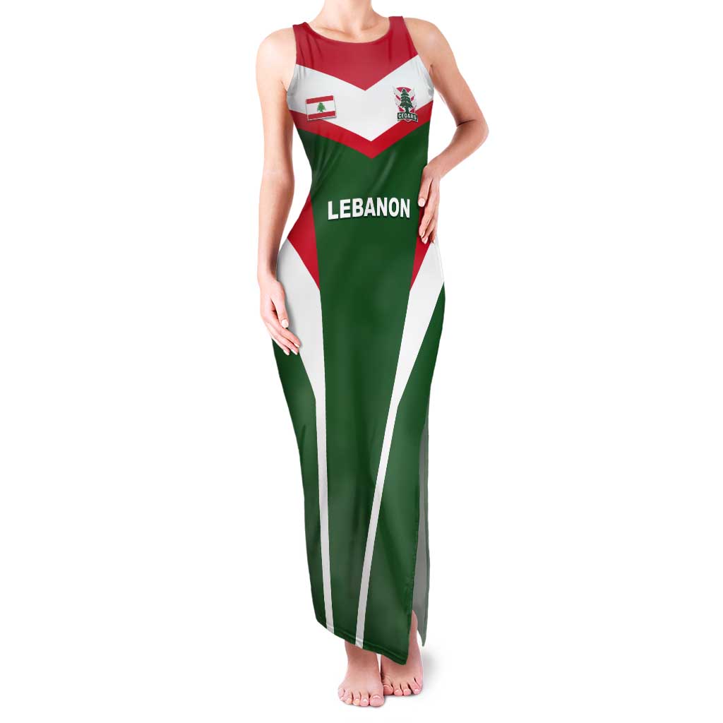 Custom Lebanon Rugby Tank Maxi Dress Go Champions - Wonder Print Shop