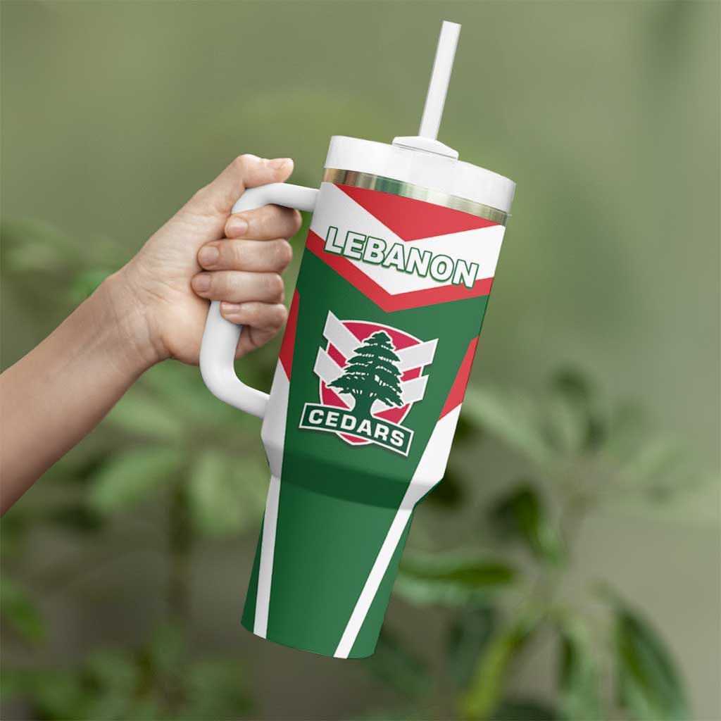 Custom Lebanon Rugby Tumbler With Handle Go Champions - Wonder Print Shop