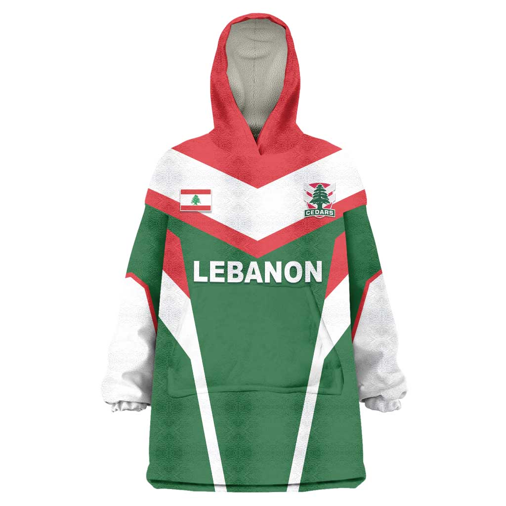 Custom Lebanon Rugby Wearable Blanket Hoodie Go Champions - Wonder Print Shop