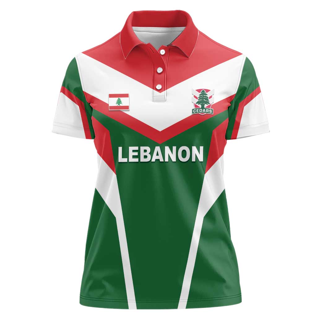 Custom Lebanon Rugby Women Polo Shirt Go Champions - Wonder Print Shop