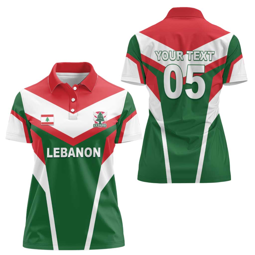 Custom Lebanon Rugby Women Polo Shirt Go Champions - Wonder Print Shop