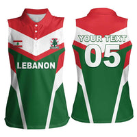 Custom Lebanon Rugby Women Sleeveless Polo Shirt Go Champions - Wonder Print Shop