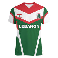 Custom Lebanon Rugby Women V-Neck T-Shirt Go Champions - Wonder Print Shop