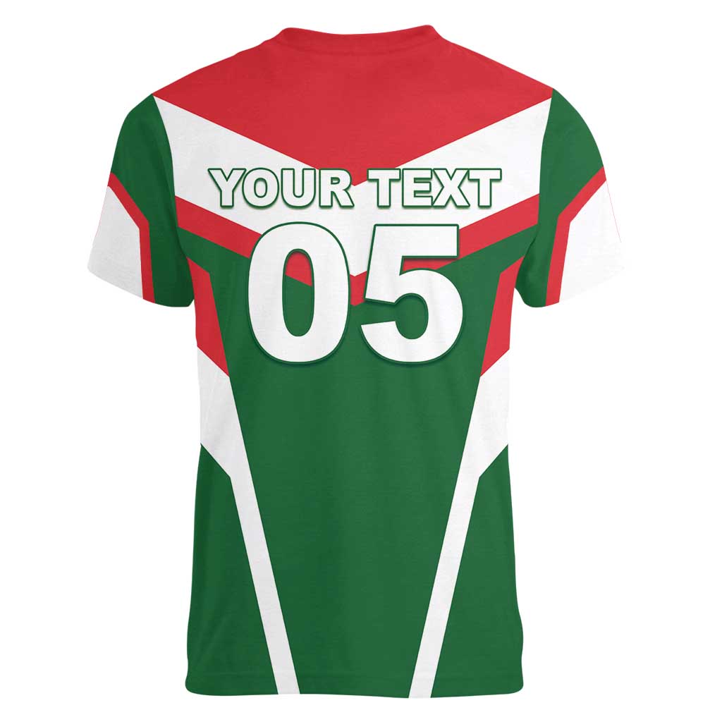 Custom Lebanon Rugby Women V-Neck T-Shirt Go Champions - Wonder Print Shop