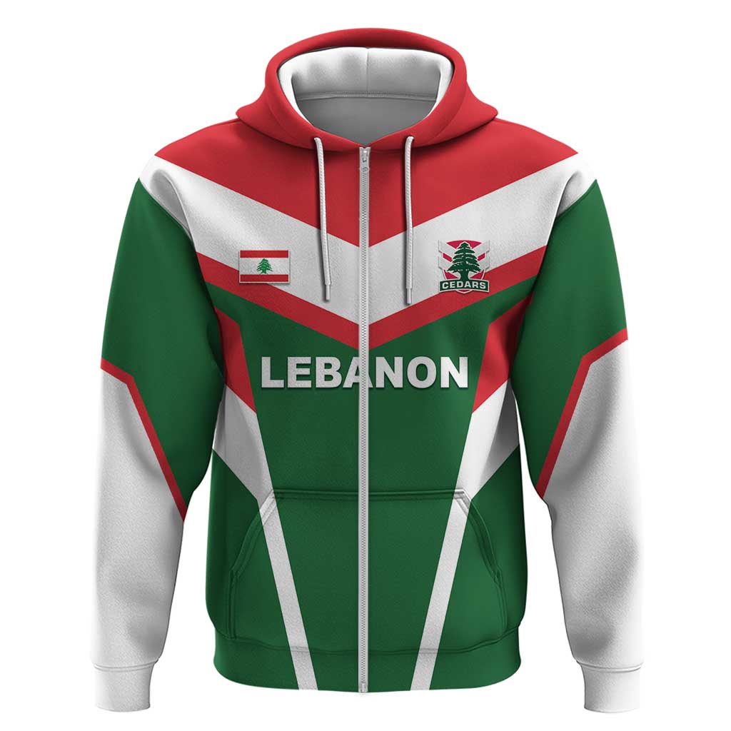 Custom Lebanon Rugby Zip Hoodie Go Champions - Wonder Print Shop