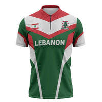 Custom Lebanon Rugby Zipper Polo Shirt Go Champions - Wonder Print Shop