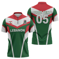 Custom Lebanon Rugby Zipper Polo Shirt Go Champions - Wonder Print Shop