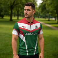 Custom Lebanon Rugby Zipper Polo Shirt Go Champions - Wonder Print Shop