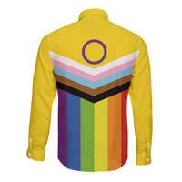 IDAHOBIT Day Long Sleeve Button Shirt LT6 - Wonder Print Shop