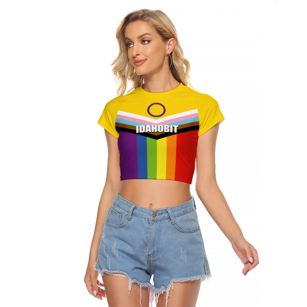 IDAHOBIT Day Raglan Cropped T Shirt LT6 - Wonder Print Shop