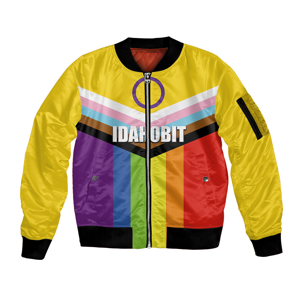 IDAHOBIT Day Sleeve Zip Bomber Jacket LT6 - Wonder Print Shop