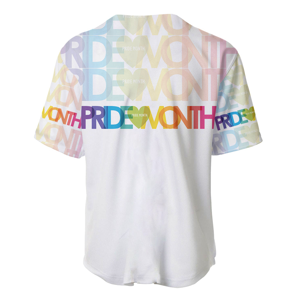 Happy Pride Month Baseball Jersey White Vibe LT6 - Wonder Print Shop