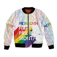 Happy Pride Month Bomber Jacket White Vibe LT6 - Wonder Print Shop