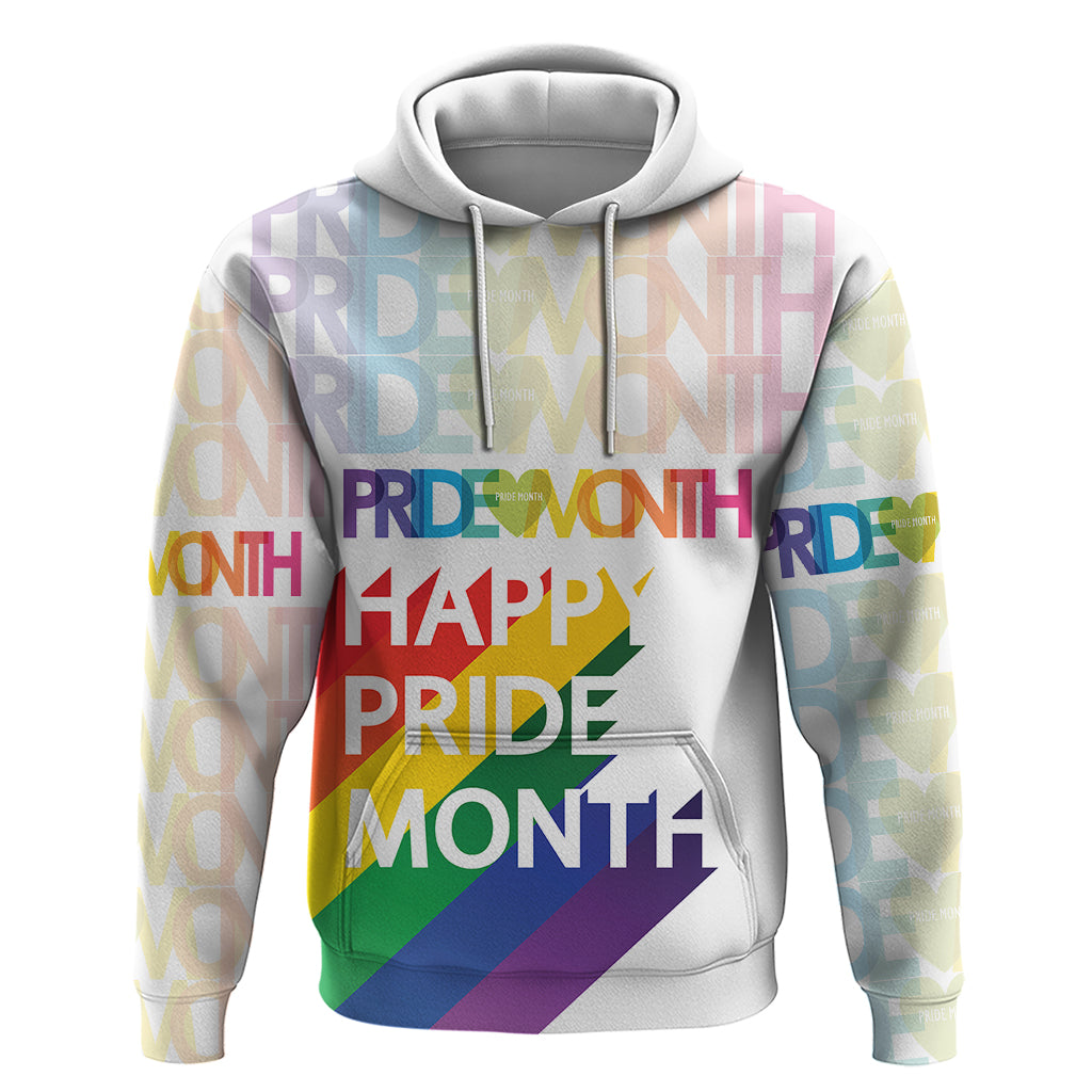 Happy Pride Month Hoodie White Vibe LT6 - Wonder Print Shop