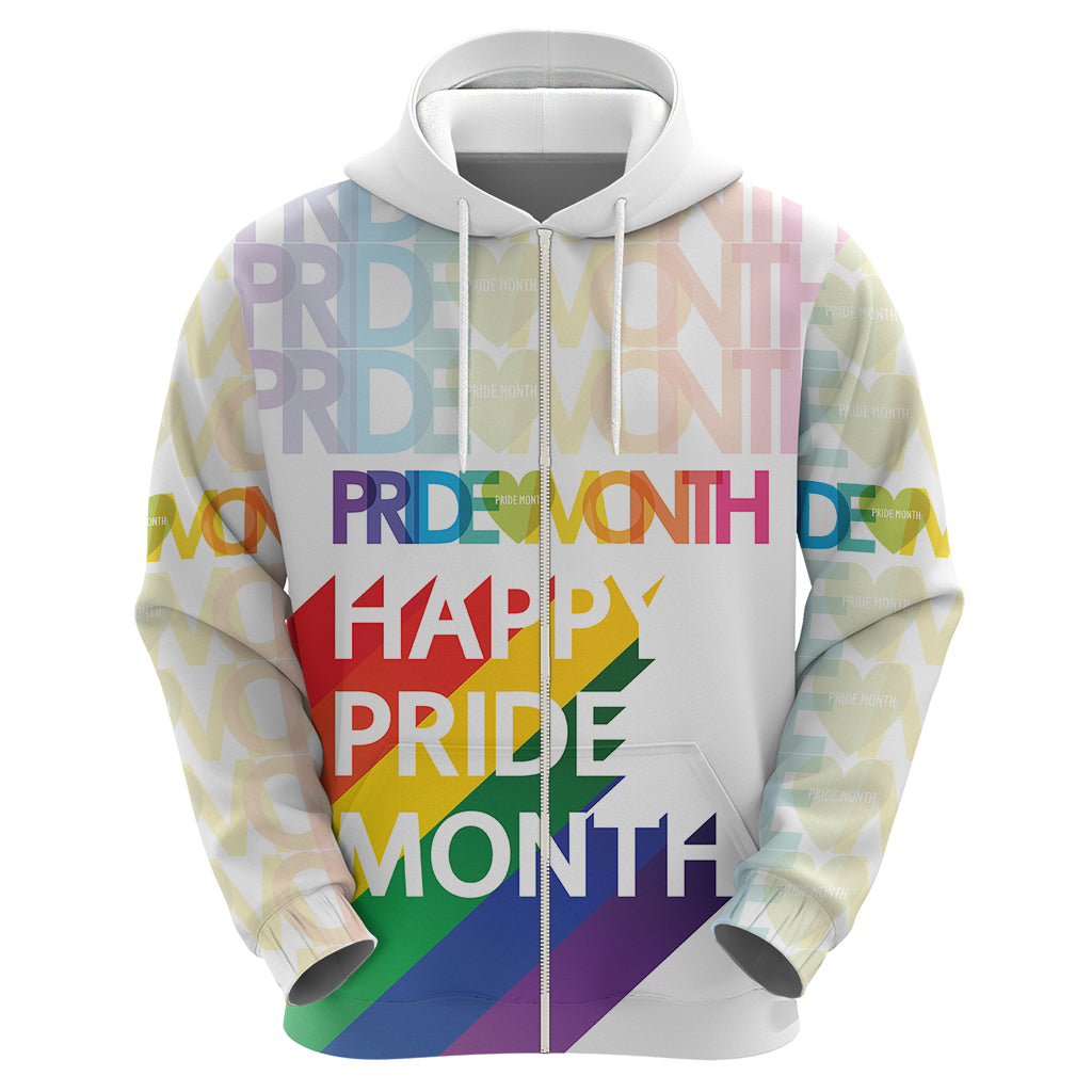 Happy Pride Month Hoodie White Vibe LT6 - Wonder Print Shop