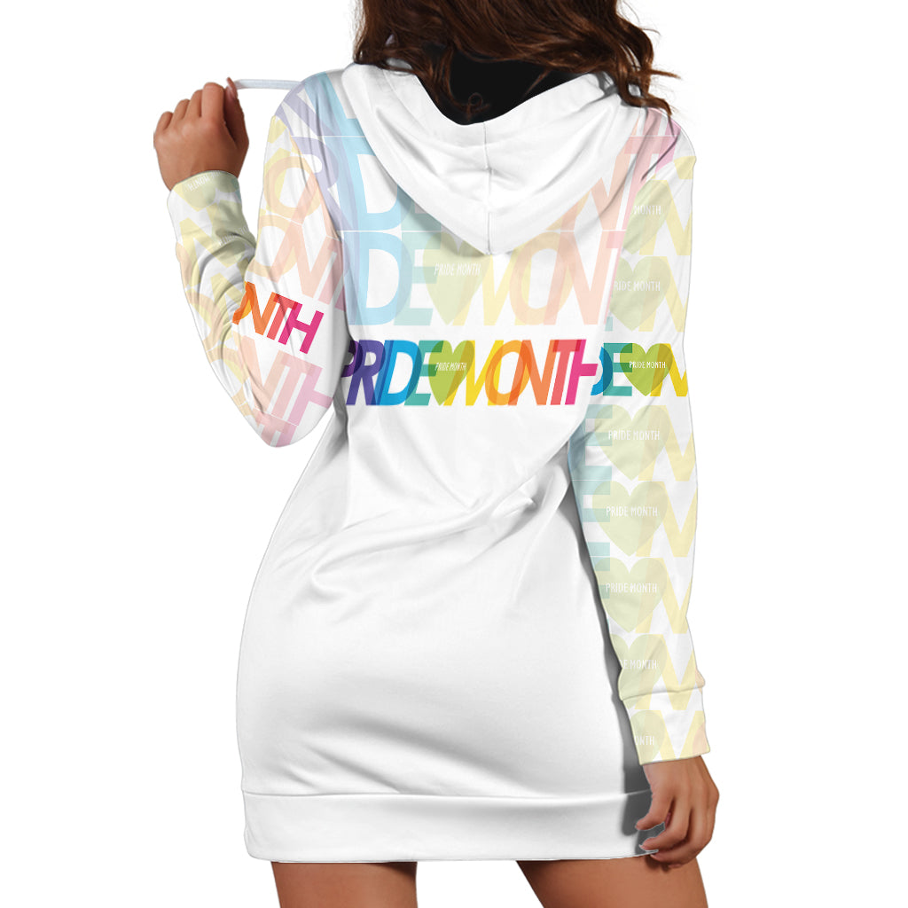 Happy Pride Month Hoodie Dress White Vibe LT6 - Wonder Print Shop