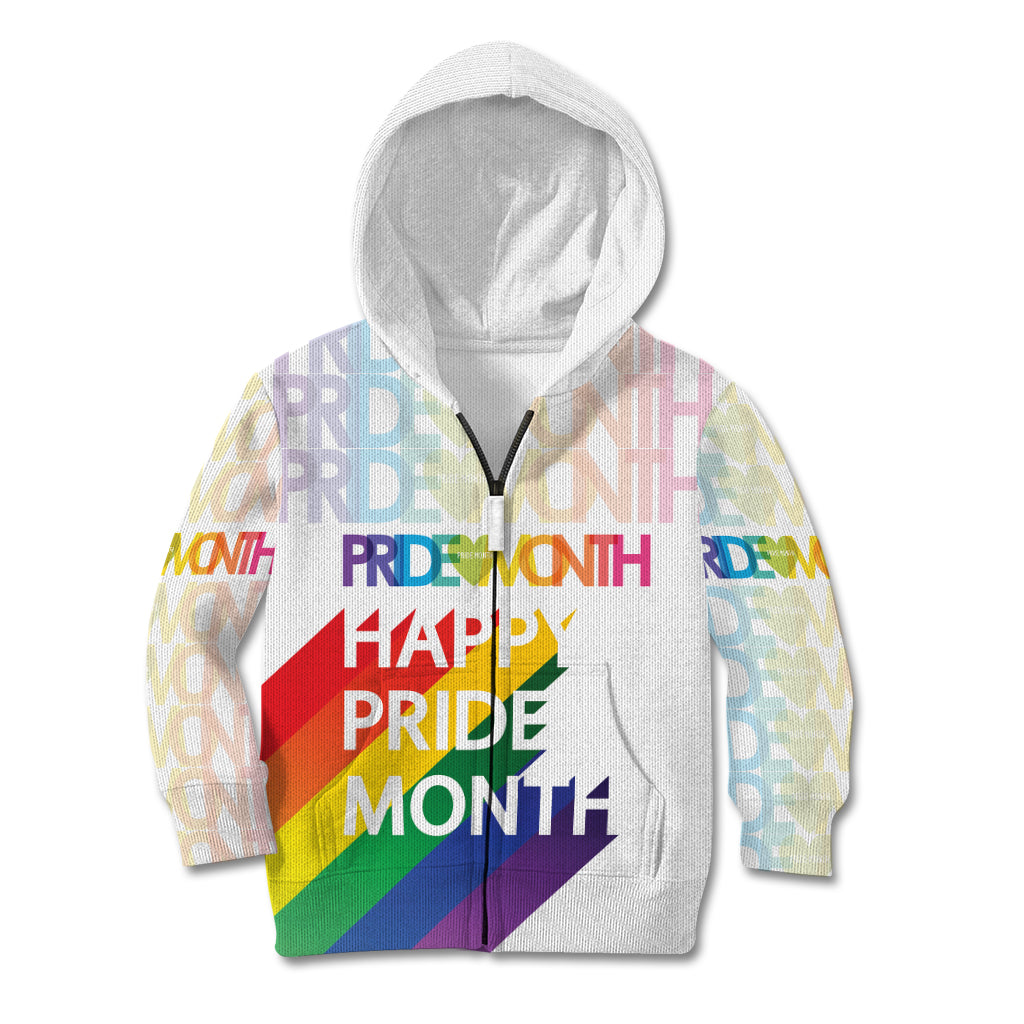 Happy Pride Month Kid Hoodie White Vibe LT6 - Wonder Print Shop