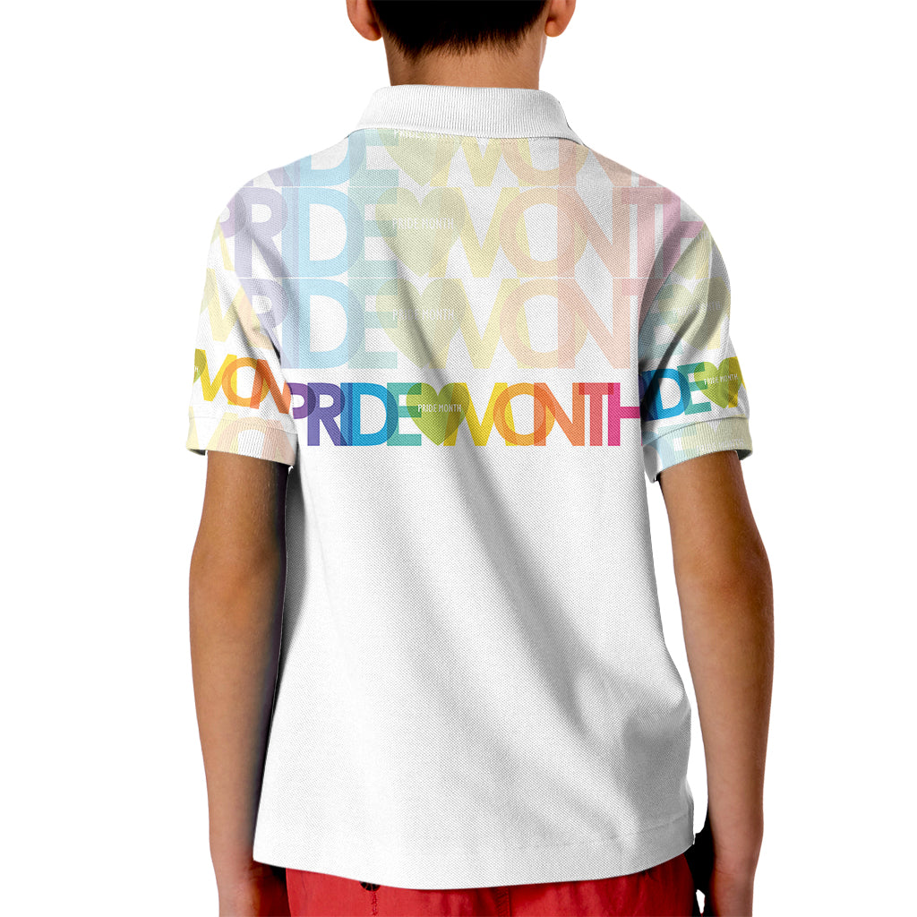 Happy Pride Month Kid Polo Shirt White Vibe LT6 - Wonder Print Shop