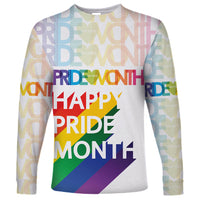 Happy Pride Month Long Sleeve Shirt White Vibe LT6 - Wonder Print Shop