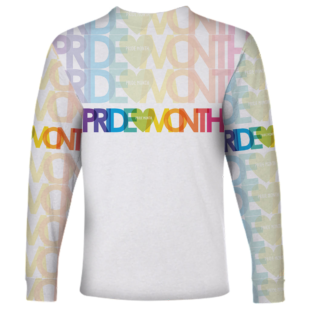 Happy Pride Month Long Sleeve Shirt White Vibe LT6 - Wonder Print Shop