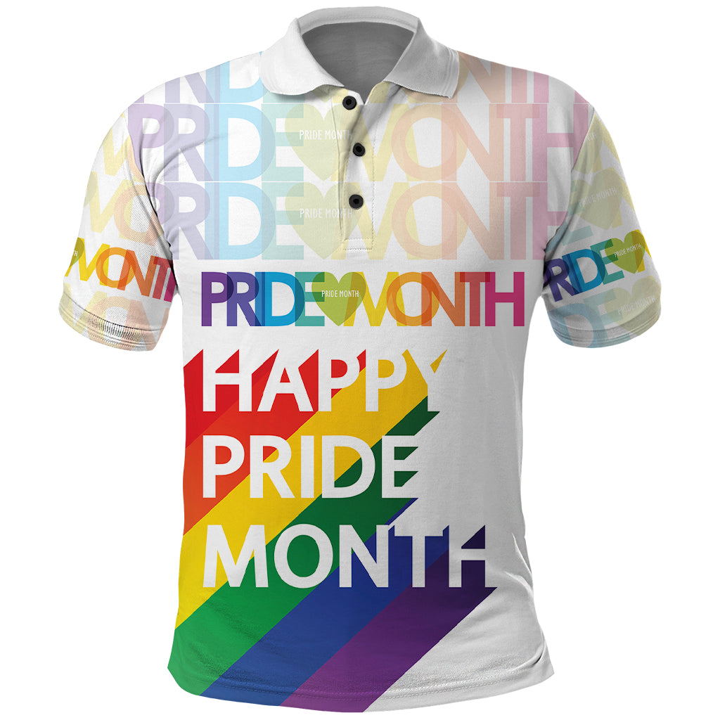 Happy Pride Month Polo Shirt White Vibe LT6 - Wonder Print Shop