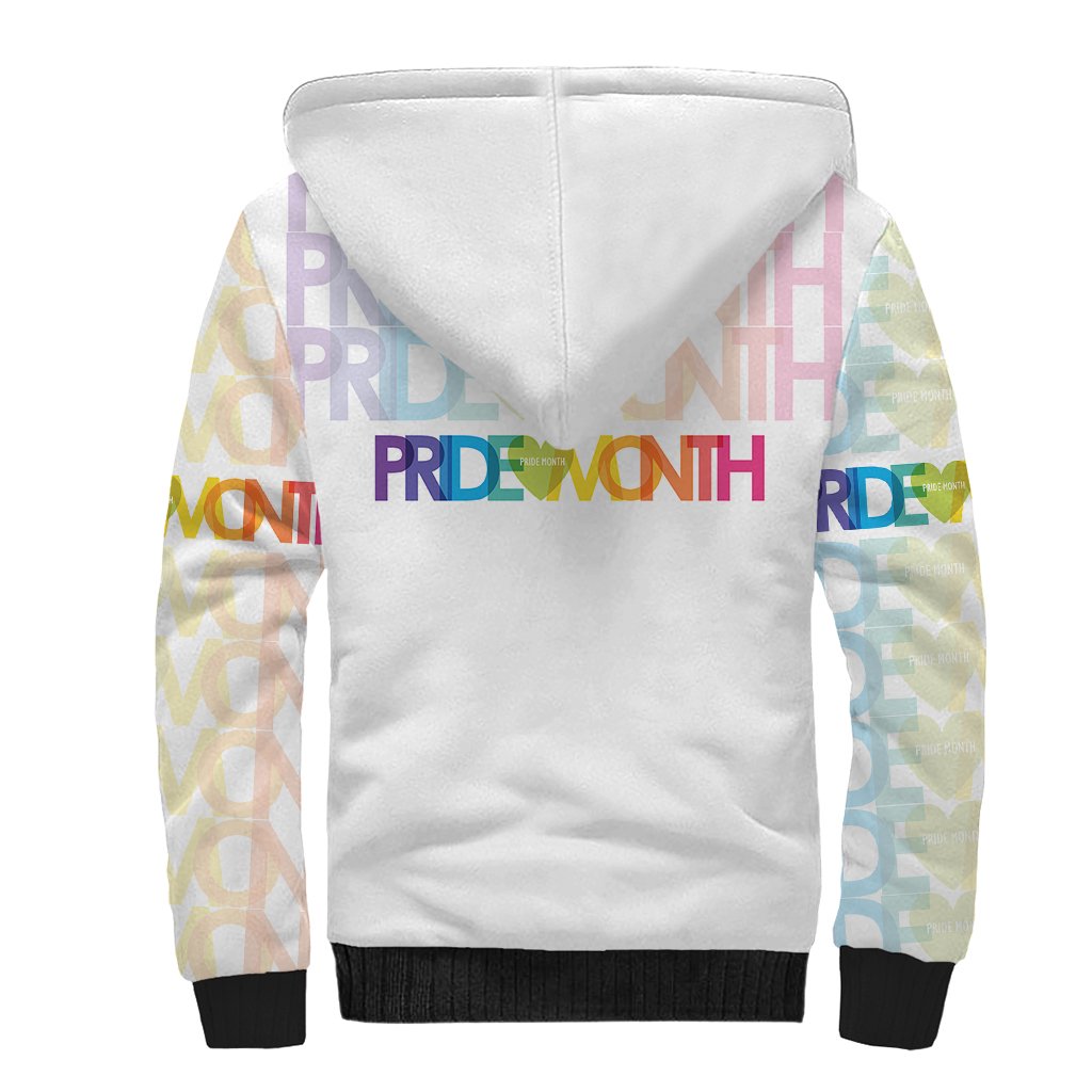Happy Pride Month Sherpa Hoodie White Vibe LT6 - Wonder Print Shop