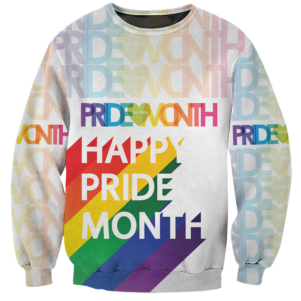 Happy Pride Month Sweatshirt White Vibe LT6 - Wonder Print Shop