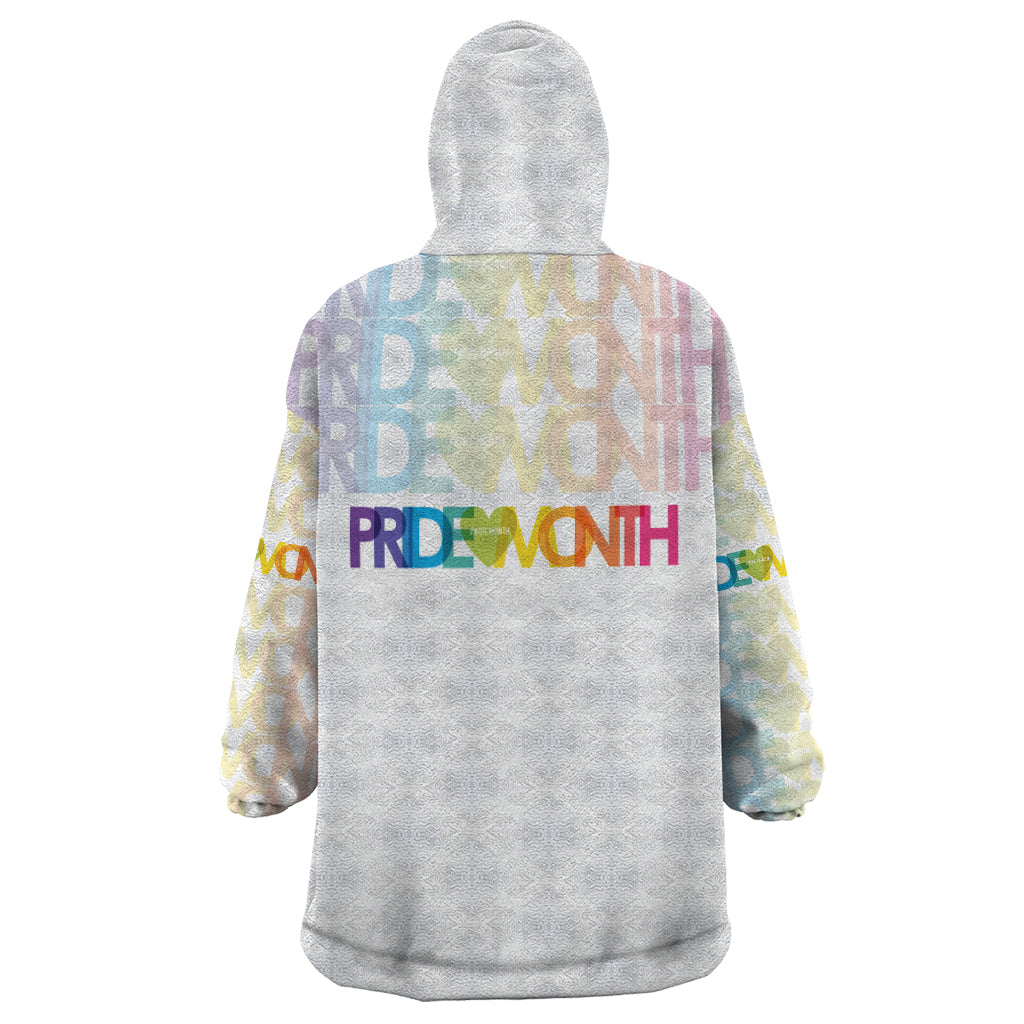 Happy Pride Month Wearable Blanket Hoodie White Vibe LT6 - Wonder Print Shop