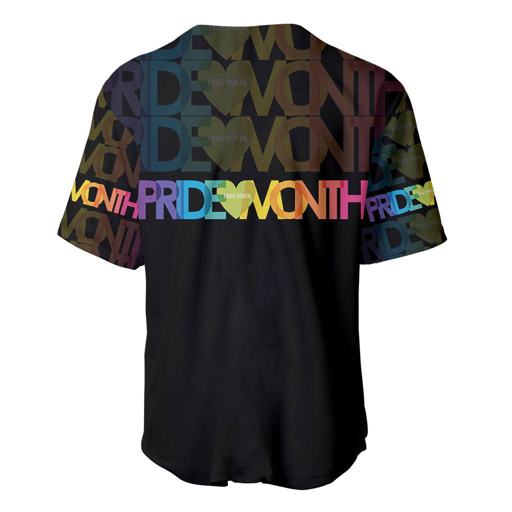 Happy Pride Month Baseball Jersey Black Vibe LT6 - Wonder Print Shop