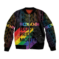 Happy Pride Month Bomber Jacket Black Vibe LT6 - Wonder Print Shop