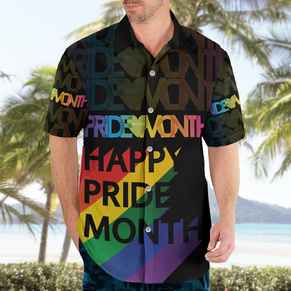 Happy Pride Month Hawaiian Shirt Black Vibe LT6 - Wonder Print Shop