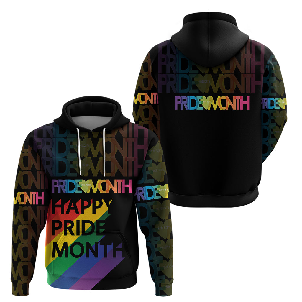 Happy Pride Month Hoodie Black Vibe LT6 - Wonder Print Shop