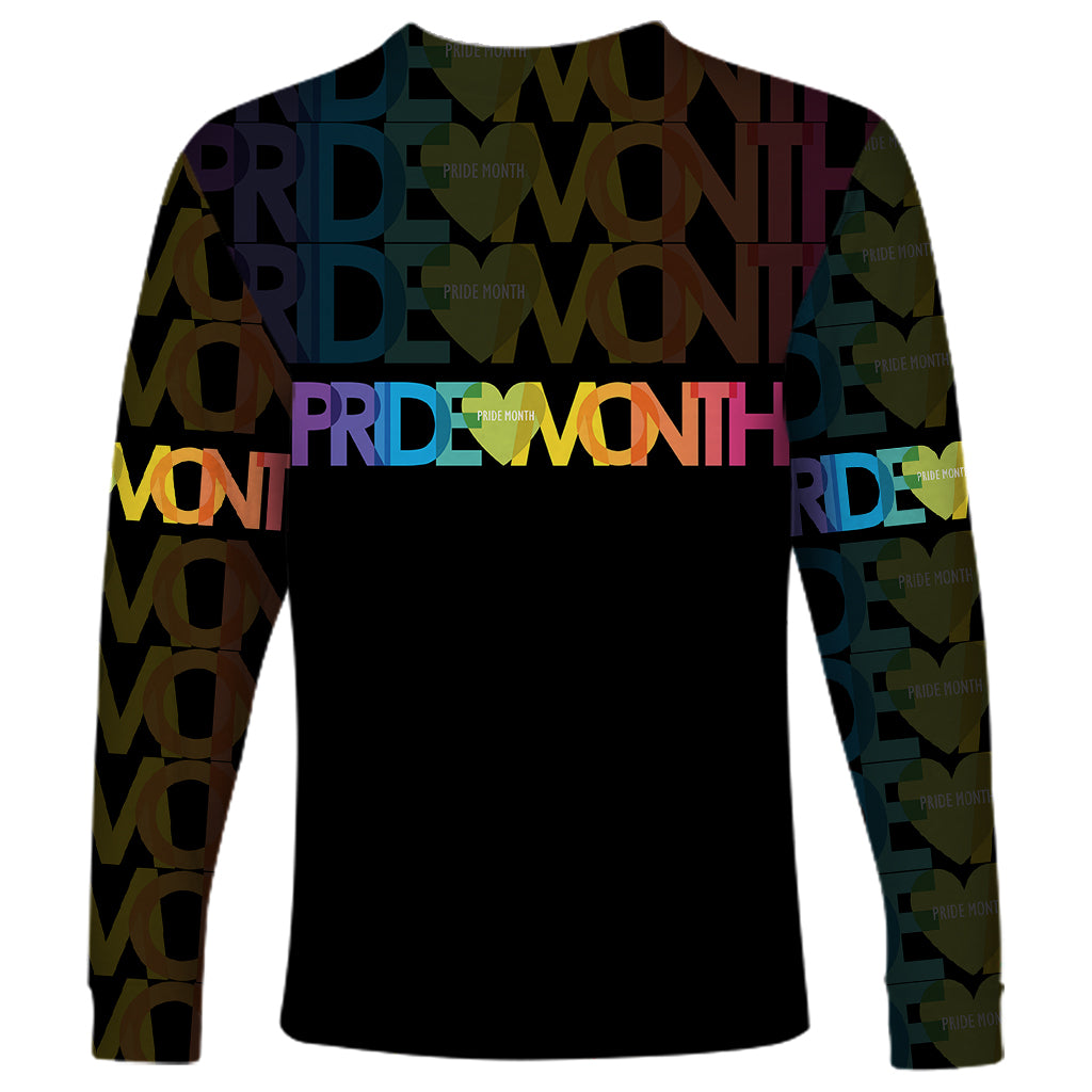Happy Pride Month Long Sleeve Shirt Black Vibe LT6 - Wonder Print Shop