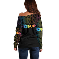 Happy Pride Month Off Shoulder Sweater Black Vibe LT6 - Wonder Print Shop