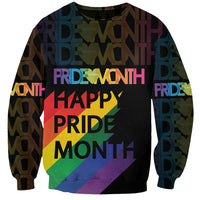 Happy Pride Month Sweatshirt Black Vibe LT6 - Wonder Print Shop
