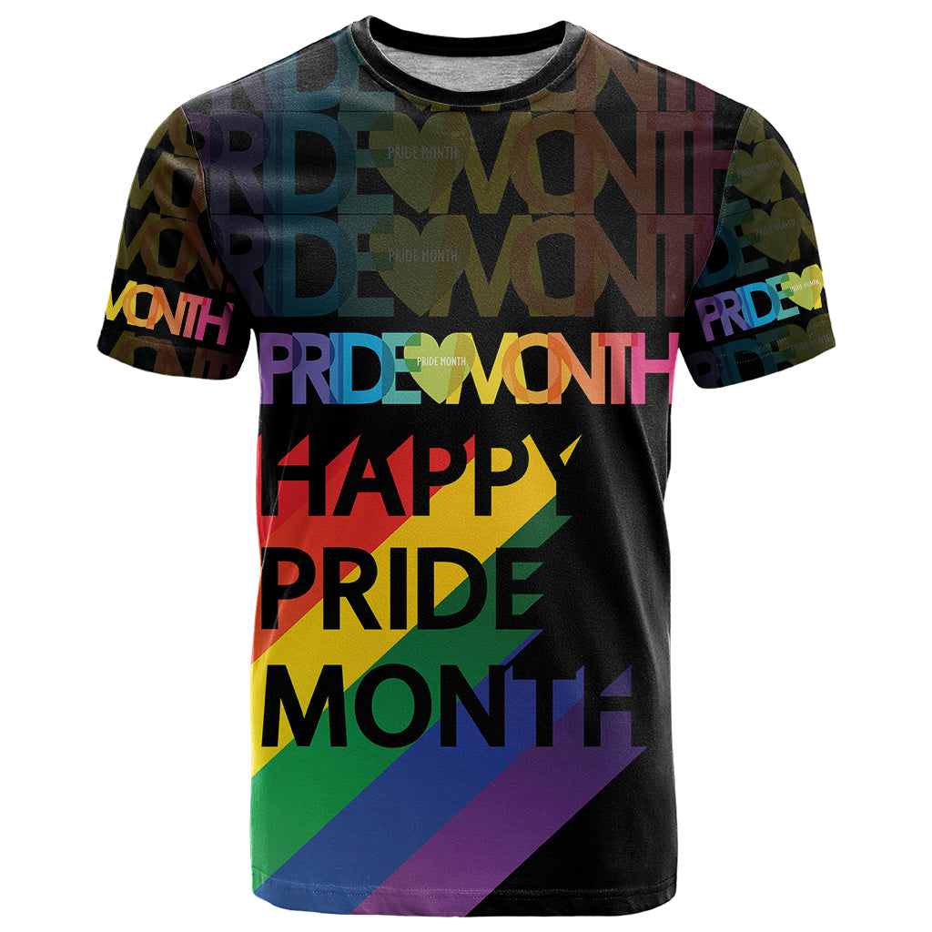 Happy Pride Month T Shirt Black Vibe LT6 - Wonder Print Shop