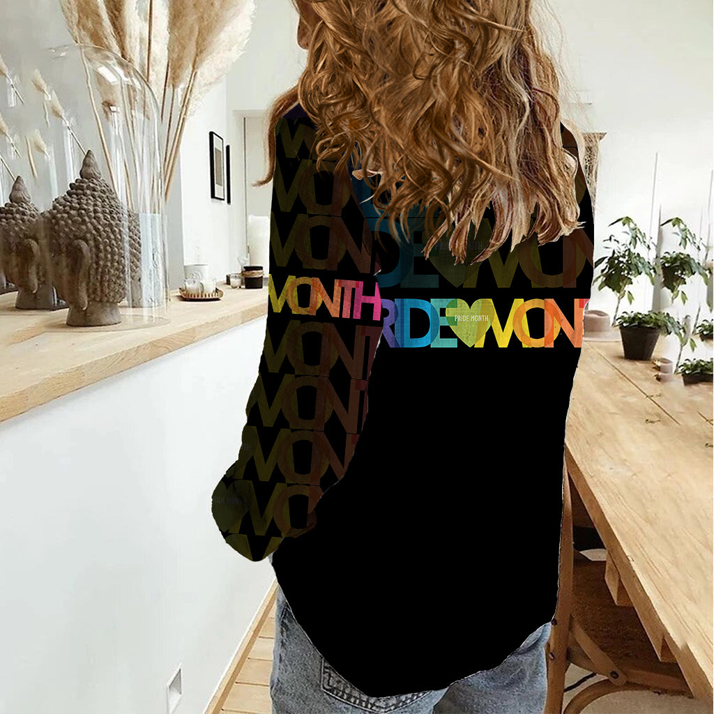 Happy Pride Month Women Casual Shirt Black Vibe LT6 - Wonder Print Shop