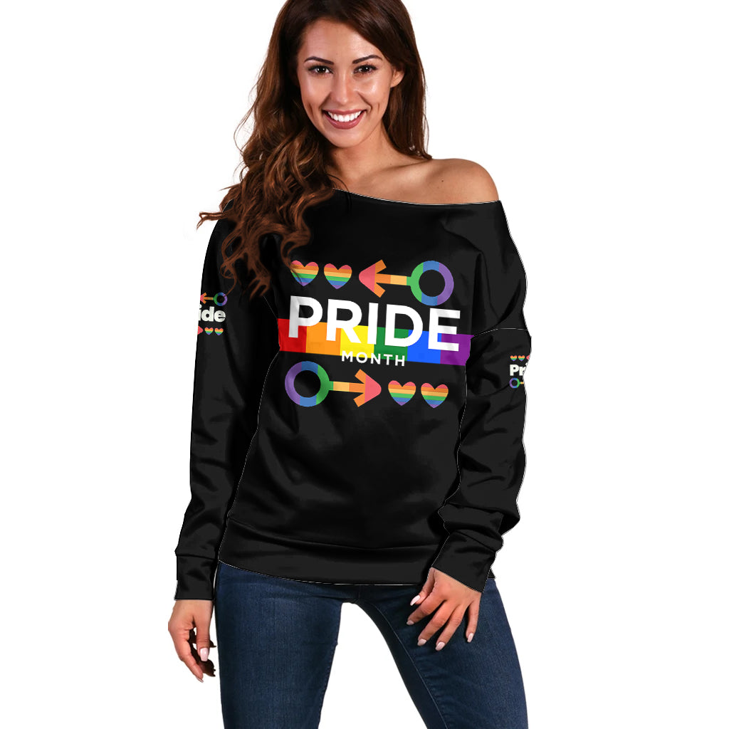 LGBT Gay Off Shoulder Sweater Pride LT6 - Wonder Print Shop
