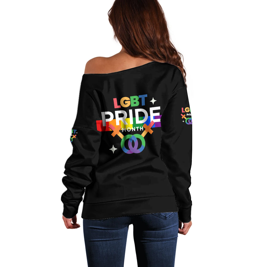 LGBT Lesbian Off Shoulder Sweater Pride LT6 - Wonder Print Shop