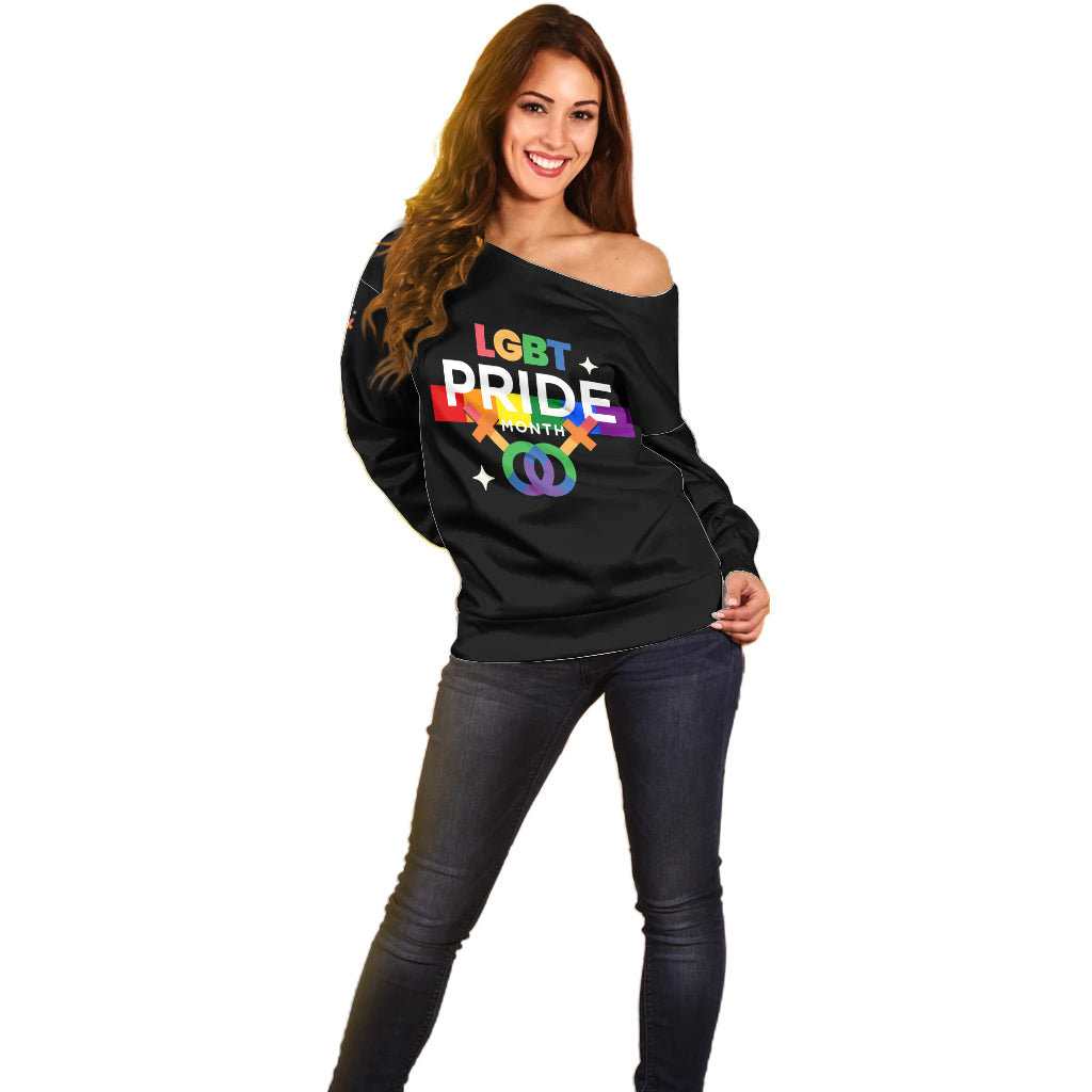 LGBT Lesbian Off Shoulder Sweater Pride LT6 - Wonder Print Shop
