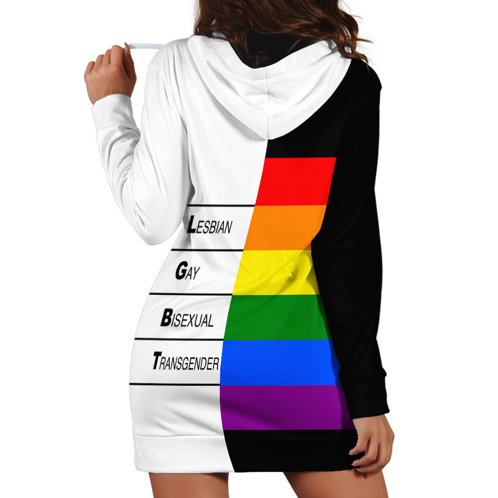 LGBT Pantone Hoodie Dress Pride LT6 - Wonder Print Shop