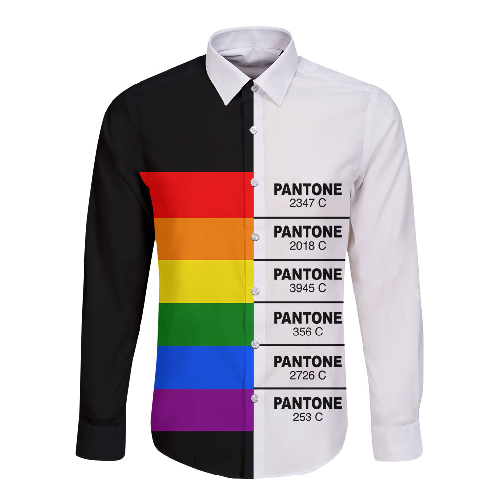 LGBT Pantone Long Sleeve Button Shirt Pride LT6 - Wonder Print Shop