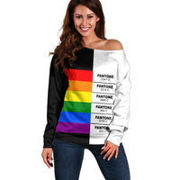 LGBT Pantone Off Shoulder Sweater Pride LT6 - Wonder Print Shop