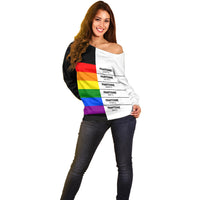 LGBT Pantone Off Shoulder Sweater Pride LT6 - Wonder Print Shop