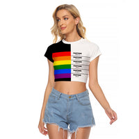 LGBT Pantone Raglan Cropped T Shirt Pride LT6 - Wonder Print Shop