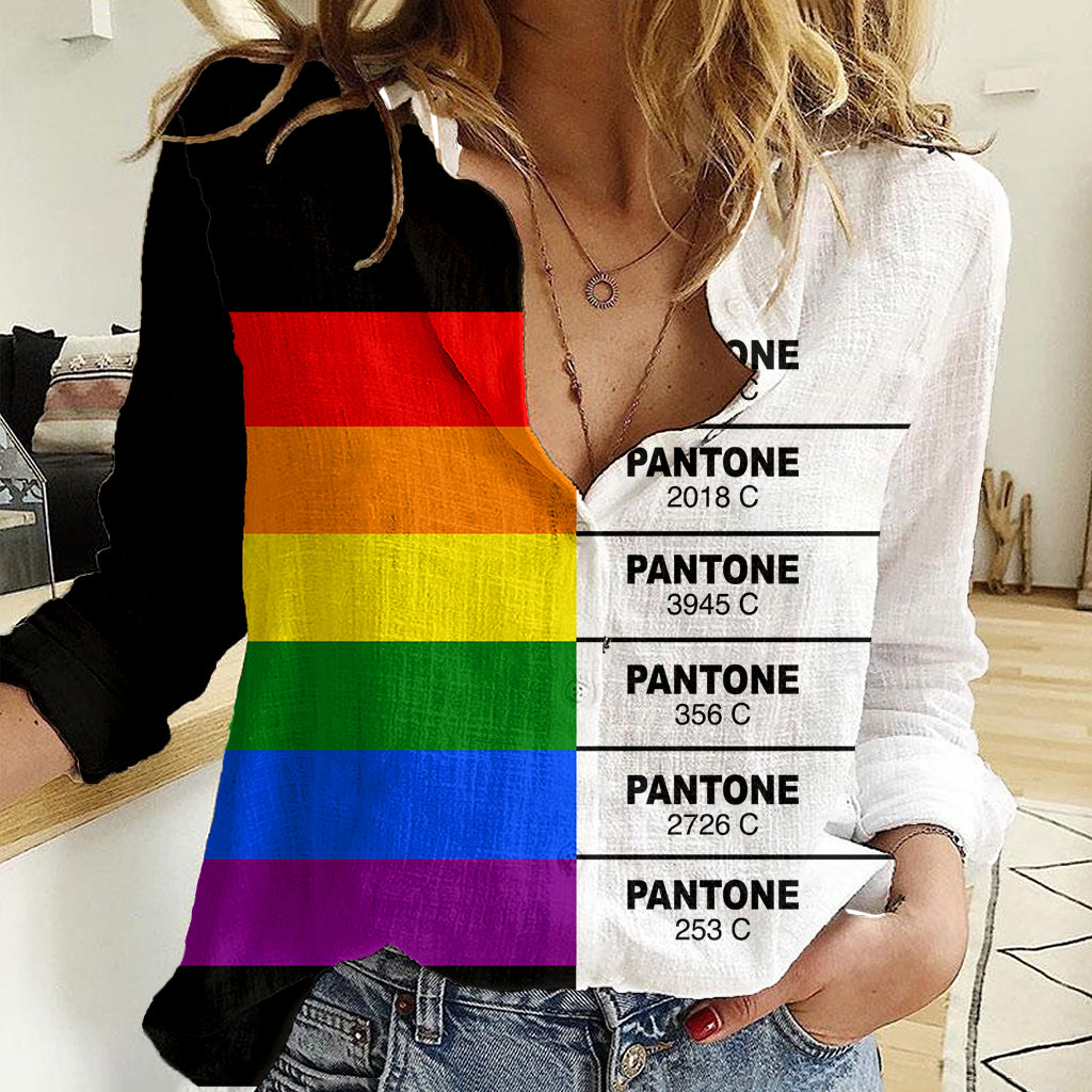 LGBT Pantone Women Casual Shirt Pride LT6 - Wonder Print Shop