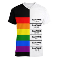 LGBT Pantone Women V Neck T Shirt Pride LT6 - Wonder Print Shop