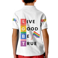 LGBT Live Good Be True Kid Polo Shirt White Vibe LT6 - Wonder Print Shop