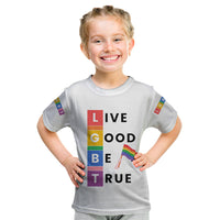 LGBT Live Good Be True Kid T Shirt White Vibe LT6 - Wonder Print Shop