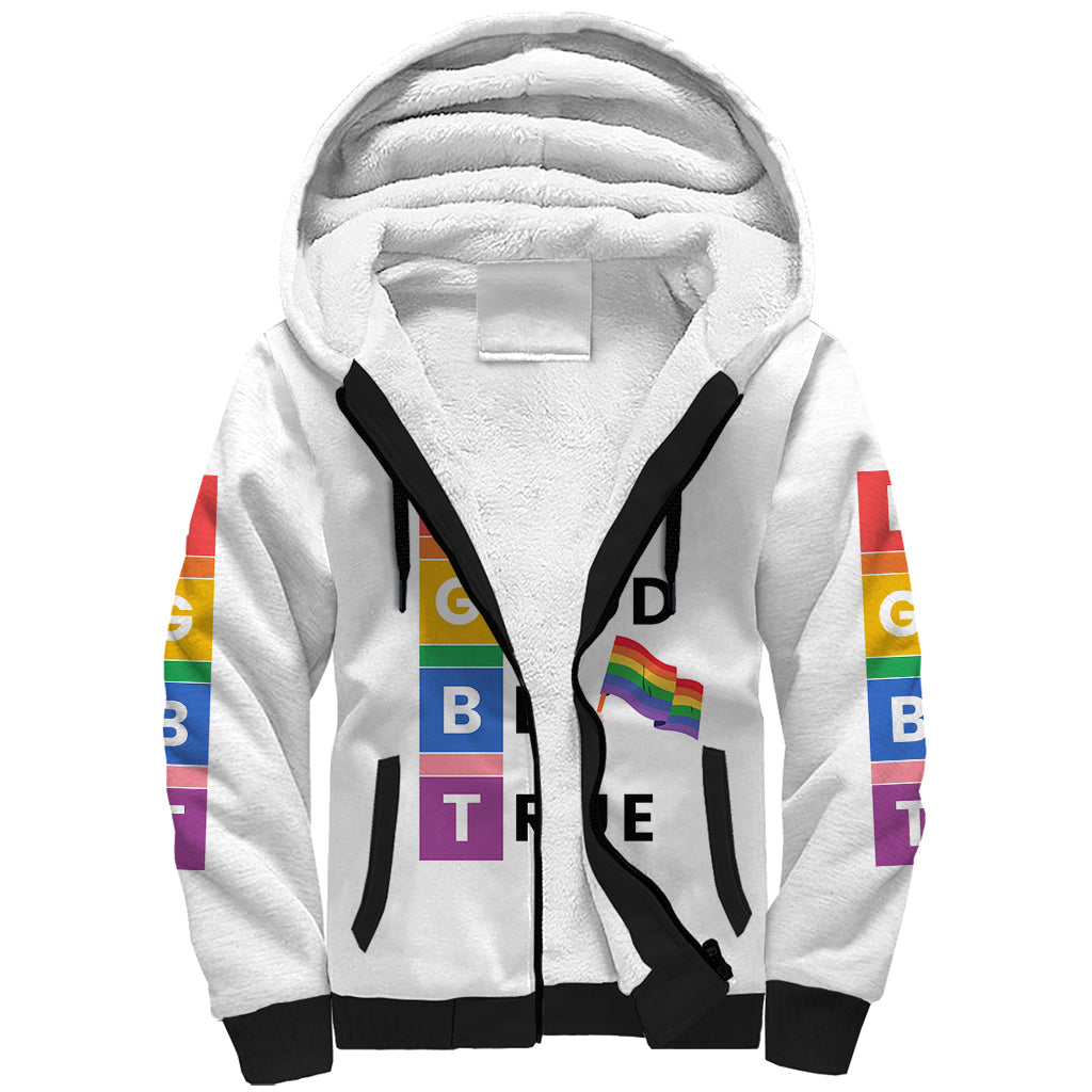 LGBT Live Good Be True Sherpa Hoodie White Vibe LT6 - Wonder Print Shop